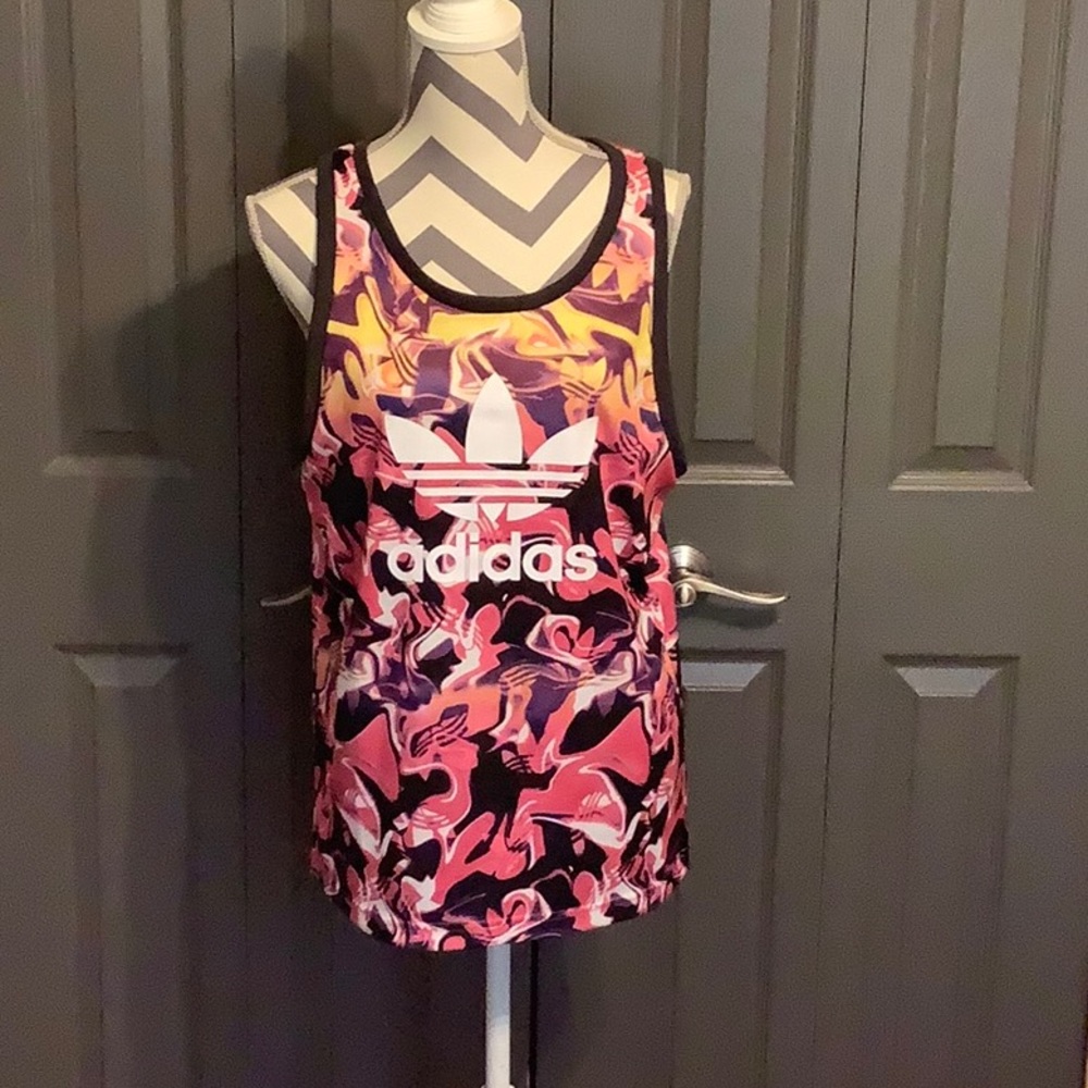 Adidas Multi Color Tank ,Medium Unisex Tank Top